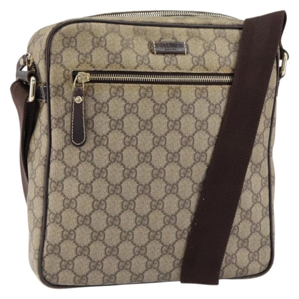 GUCCI GG Supreme Shoulder Bag PVC Beige Gold 201448 Auth 154420 - Picture 2 of 16